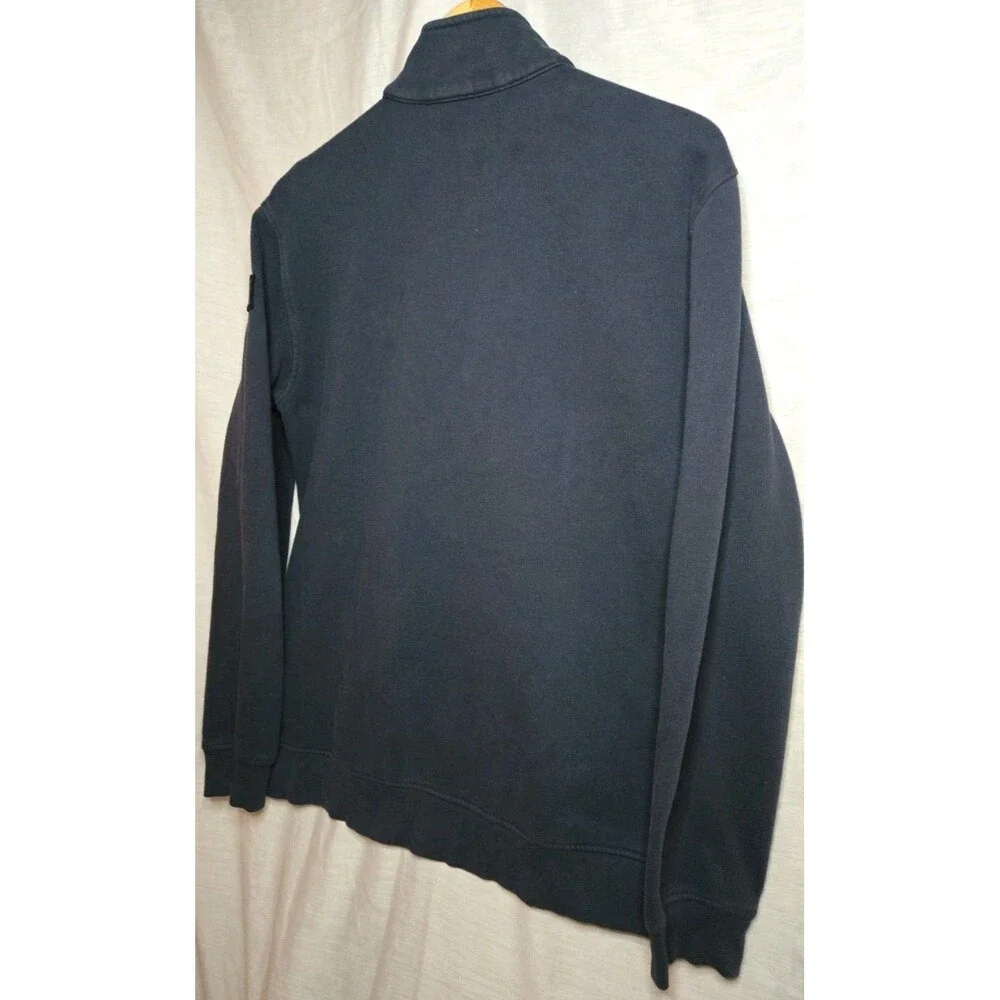 The North Face Sweater Mens M Blue 1/4 Snap Knit Mock Neck Long Sleeve Pullover
